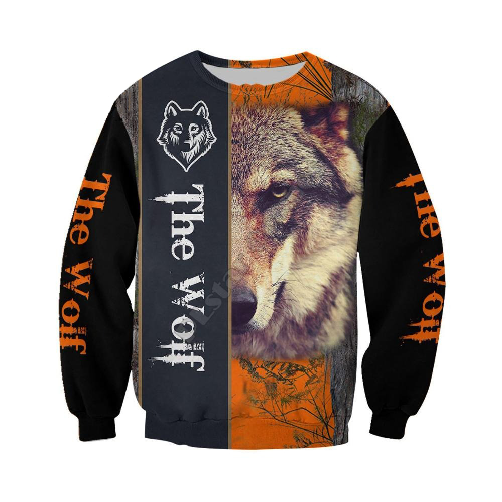 Hunting Wolf Print Sweatshirt for Men / Fashion Animal 3D Print Hoodie - HARD'N'HEAVY
