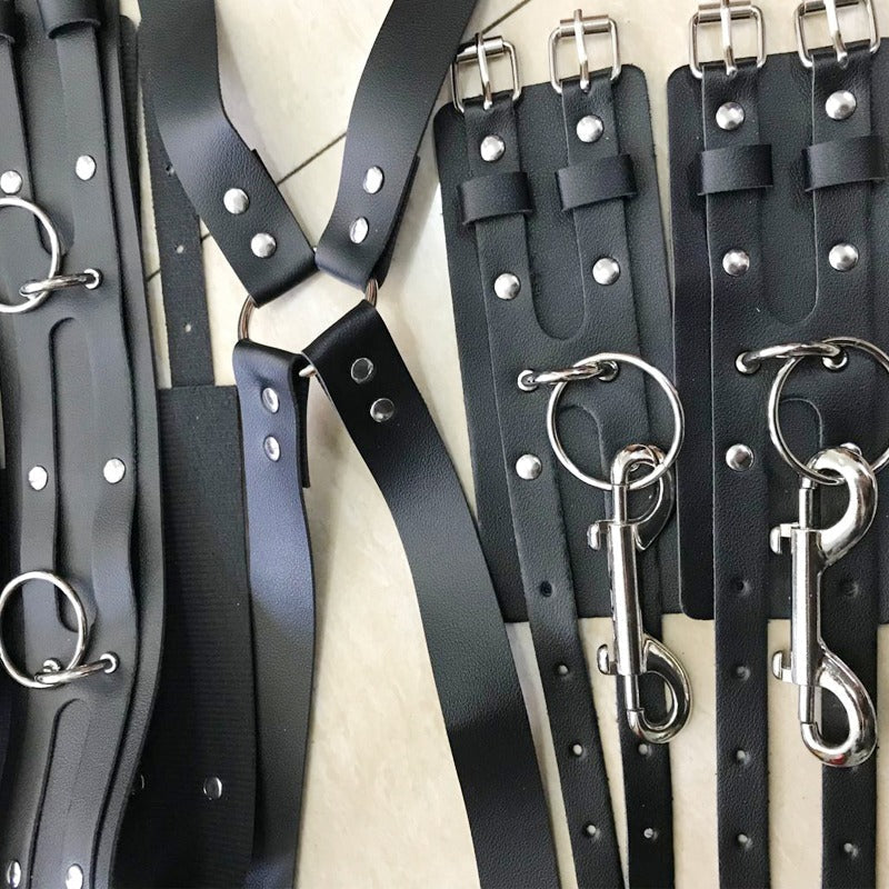 Leg Garter Body Strap Harness Set / Body Waist Bondage / Erotic Suspender Wide Waist Belt - HARD'N'HEAVY