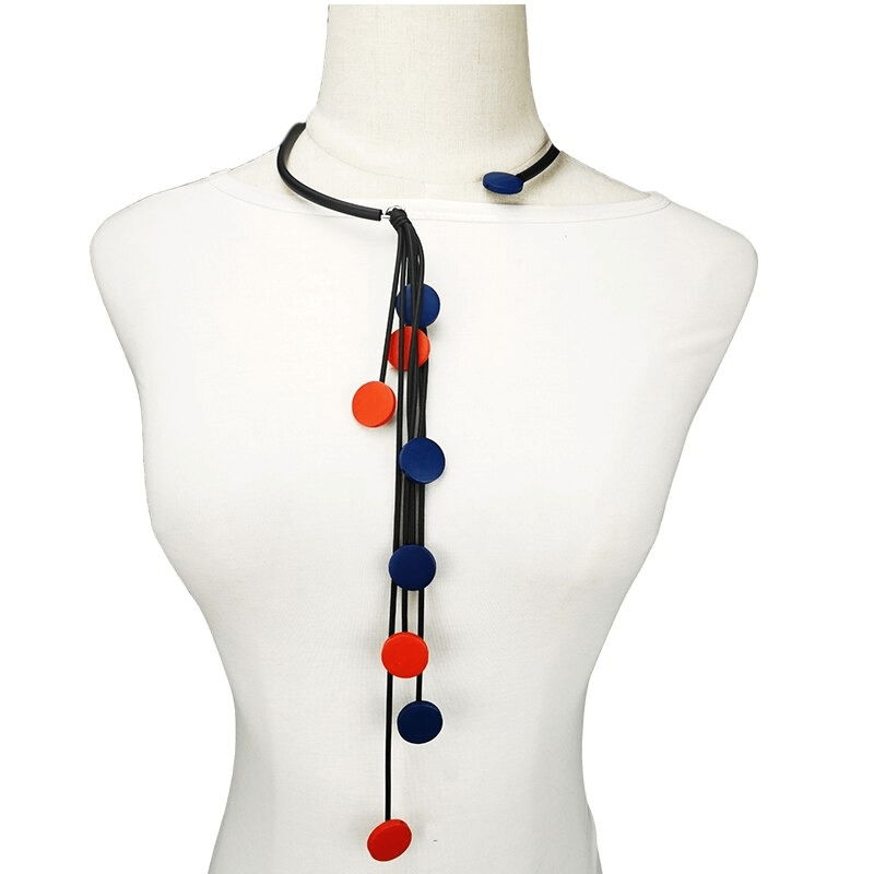Interesting Tassel Long Rubber Necklaces / Handmade Original Wood Female Accessories