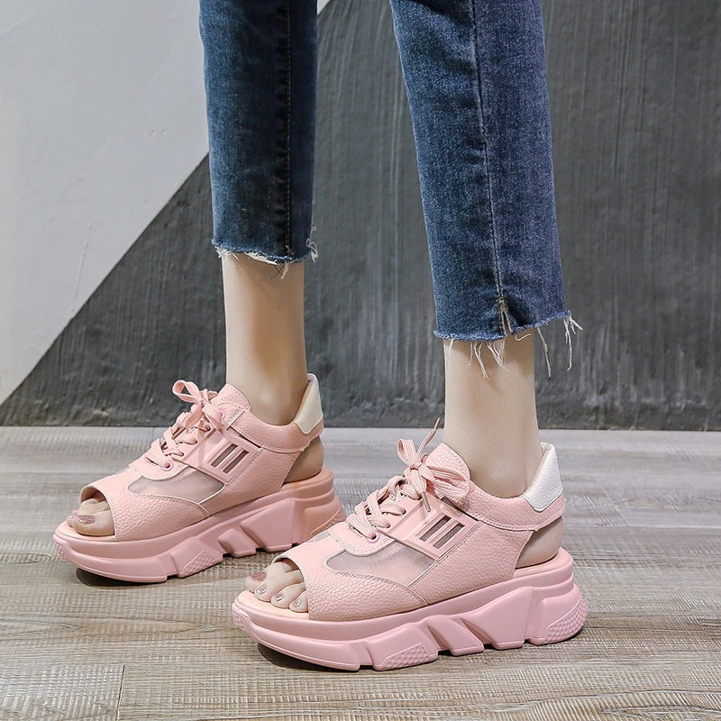 Ladies Platform Lace Up Summer Sandals / Comfortable Fashion Women's Shoes - HARD'N'HEAVY