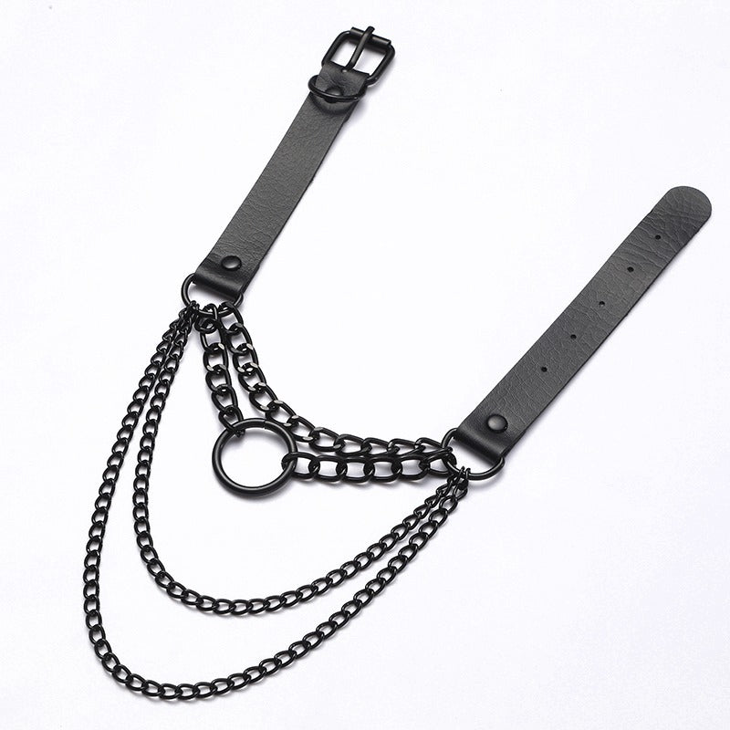 Layered Chain Necklace Jewelry / Gothic O-Ring Pendant Necklace for Men and Women - HARD'N'HEAVY