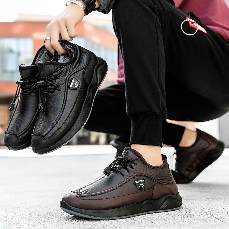 Leather Alternative Sneakers For Men / Waterproof Men's Black Footwear - HARD'N'HEAVY