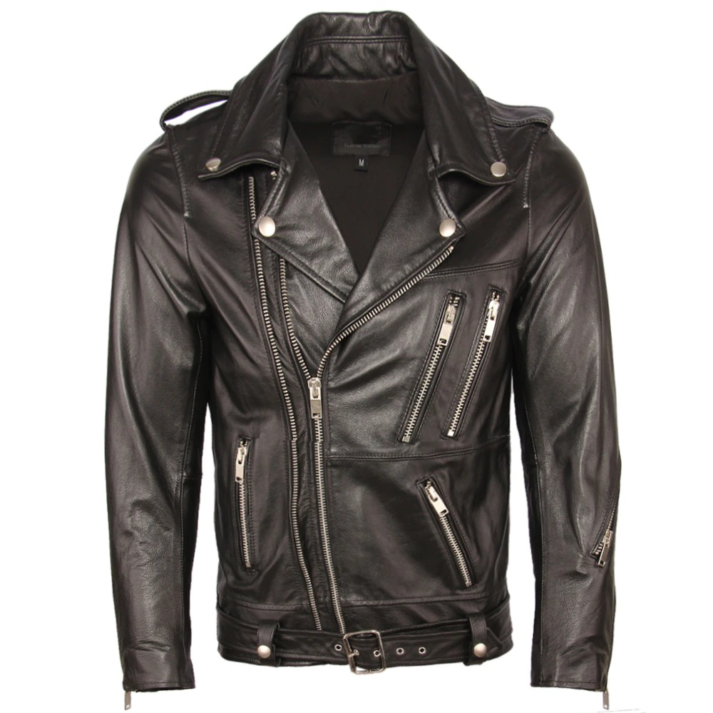 Leather Biker Jacket / Men's Genuine Leather Vintage Clothing / Rave Outfits - HARD'N'HEAVY