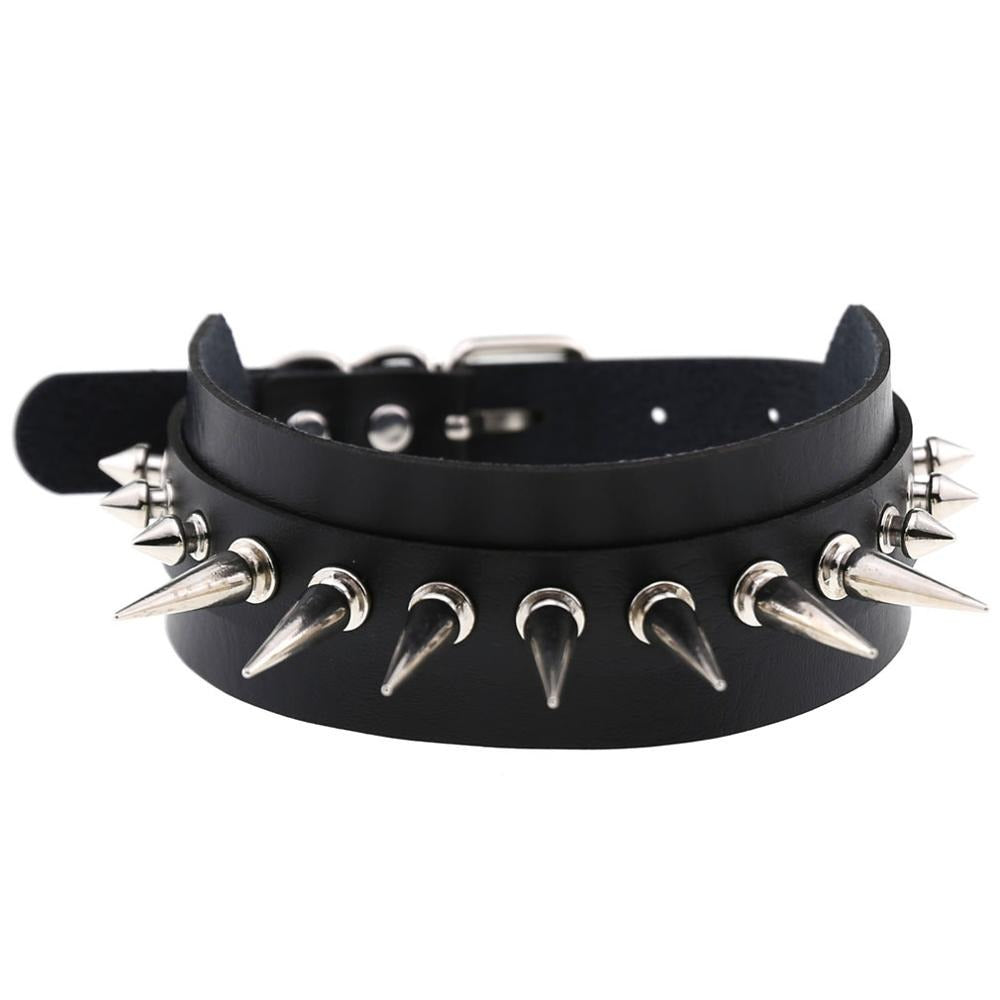 Spiked Goth Chokers Collar Harness With Rivets And Studded