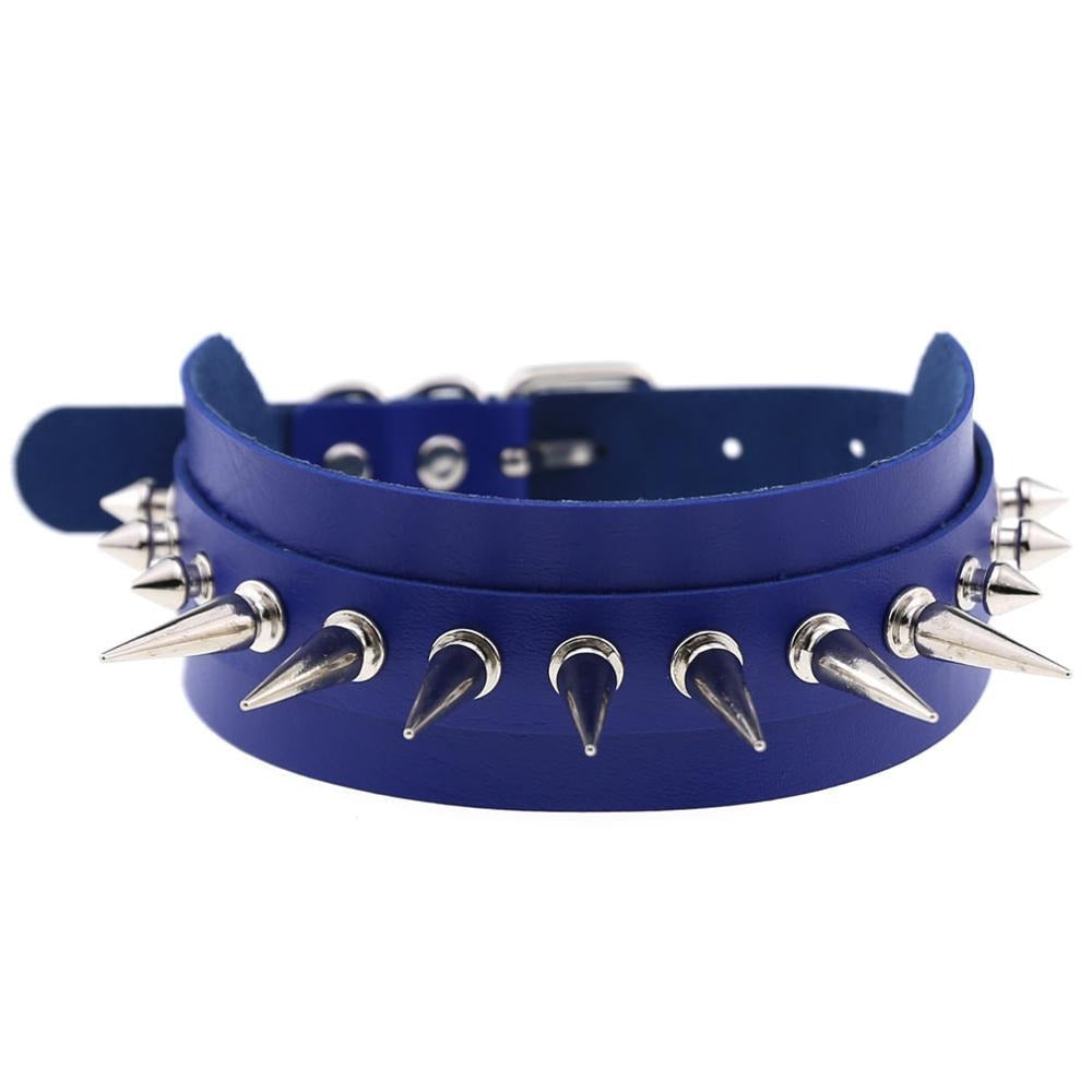 Leather Gothic Unisex Choker / Women's And Men's Spike Necklaces / Rivet Stud Jewelry - HARD'N'HEAVY