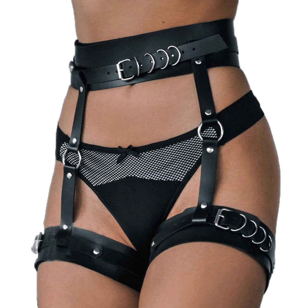 Sexy Bondage Lingerie Harness Set Bdsm Erotic Body Fetish Gothic Women's  Chest Gold Chain Garter Waist Belt Hips Cage Suspenders