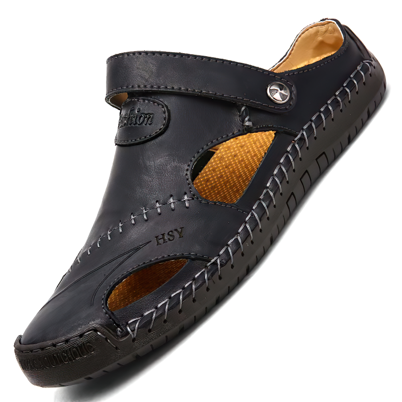 Leather Men's Soft Sandals / Summer Beach Slippers For Men