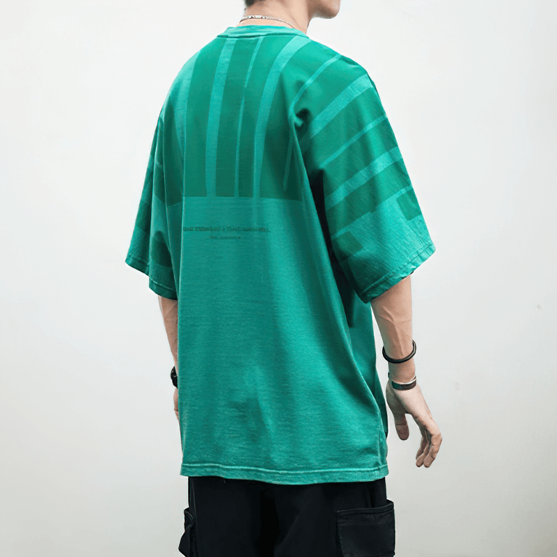 Letter Print Distressed Oversized T-Shirt for Men / Alternative Short Sleeves Fashion Clothing