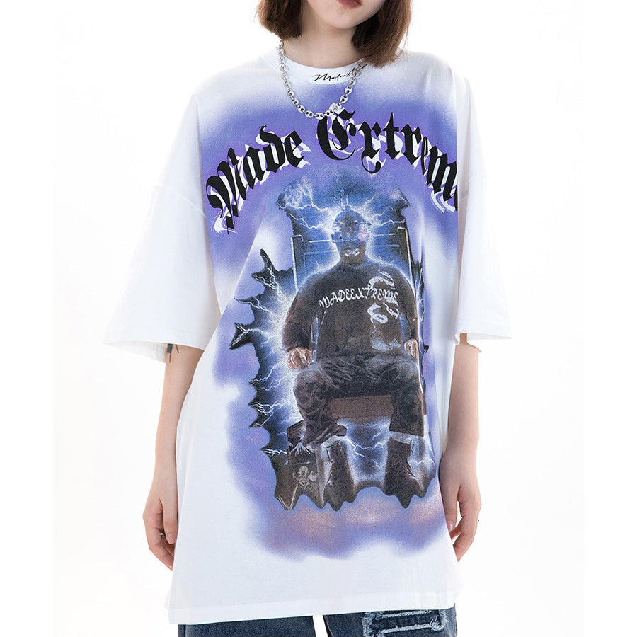 Lightning Punk Men's Tee featuring a striking graphic design, perfect for edgy streetwear looks.
