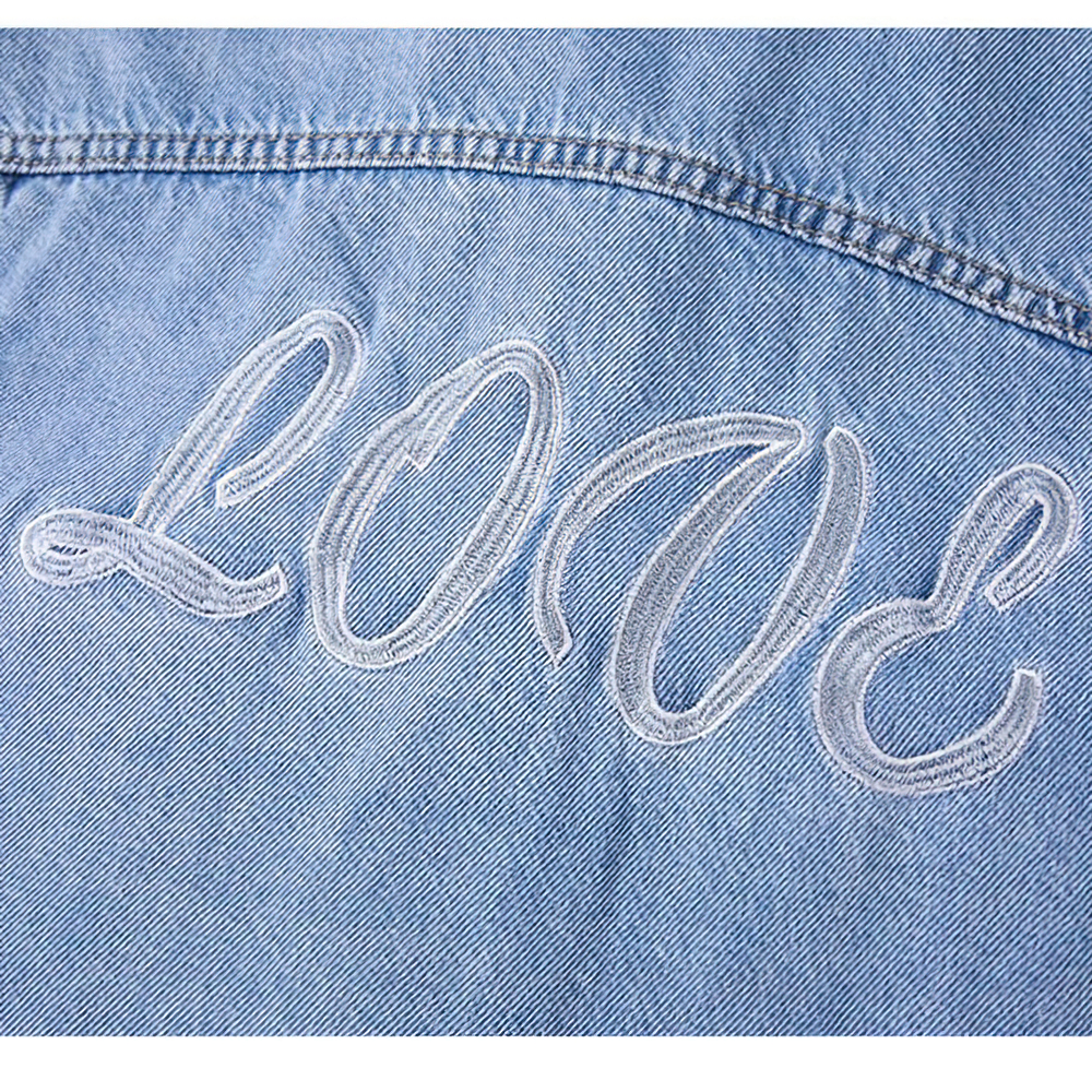 Long Sleeve Women's Denim Jacket / Alternative Female Embroidery Jackets - HARD'N'HEAVY