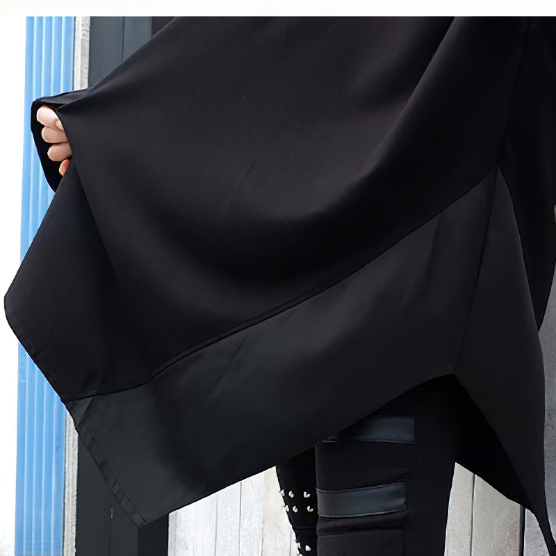Loose Fit Oversized Asymmetrical Sweatshirt / Round Neck Long Sleeve Women's Clothing - HARD'N'HEAVY