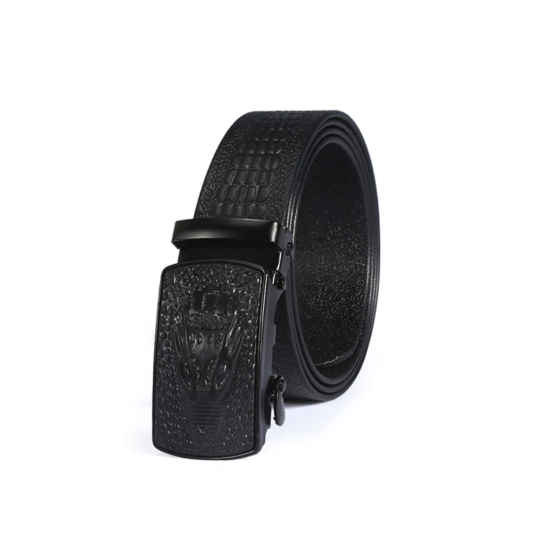 Luxury Belt Men's leather with crocodile pattern / Rock Style Belt With Automatic Buckle - HARD'N'HEAVY