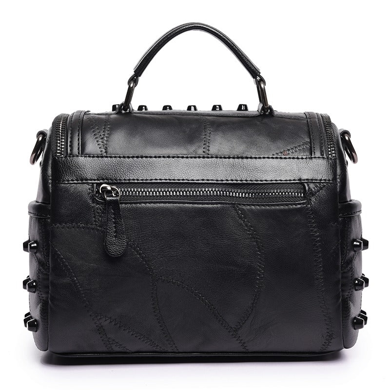 Luxury Black Women's Sheepskin Bag / Genuine Leather Messenger Bag - HARD'N'HEAVY