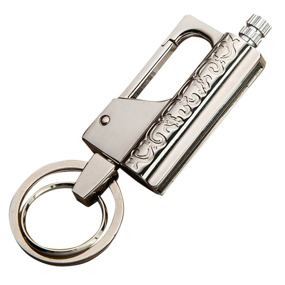 Luxury waterproof stainless steel keychain lighter featuring an elegant design, ideal for casual use.