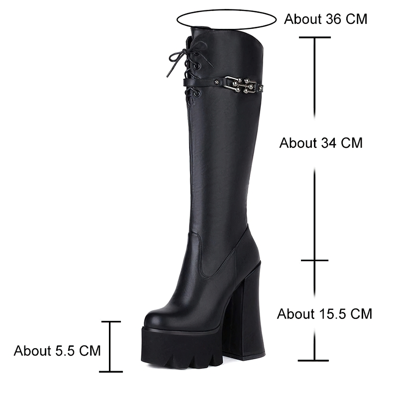 Luxury Platform Of High Heels For Women / Female Fashion Gothic Boots / Casual Footwear - HARD'N'HEAVY
