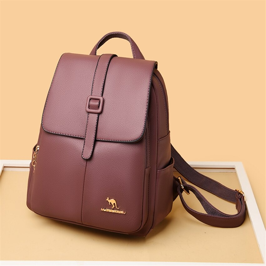 Luxury PU Leather Backpack with Large Capacity / Travel Bag in Rock Style for Women - HARD'N'HEAVY