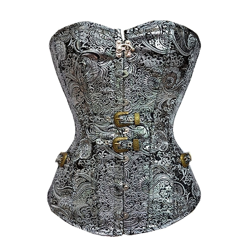Luxury Sexy Silver Corset For Women/ Ladies Fashion Gothic Vintage Clothing - HARD'N'HEAVY