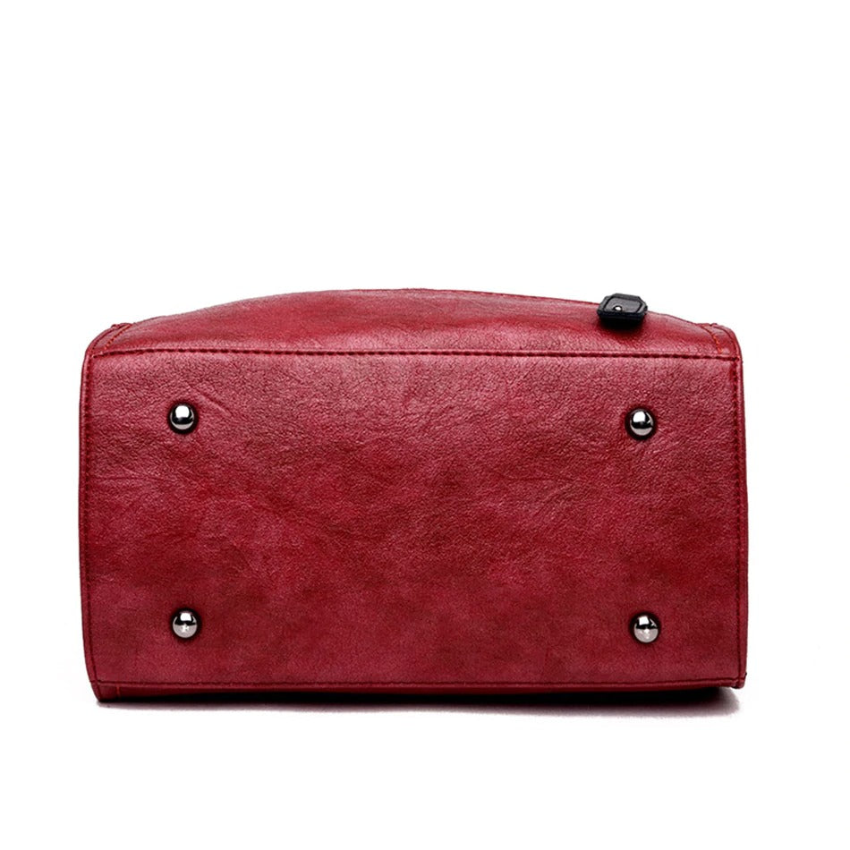 Luxury Wide Shoulder Strap Retro Women Handbags / High Quality Leather Ladies Shoulder Bags - HARD'N'HEAVY