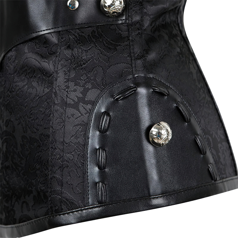 Luxury Women Gothic Corset / Sexy Bustiers Of Faux Leather / Ladies Clothing With Zipper - HARD'N'HEAVY