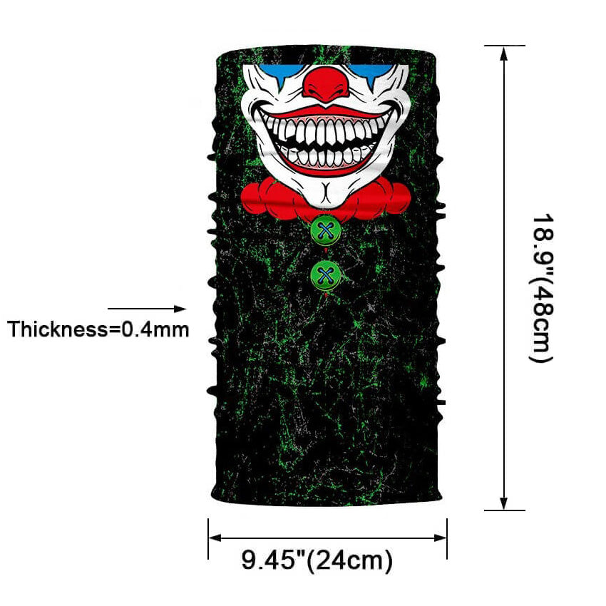 Magic Scarf-Balaclava with creepy clown design, perfect for costumes and outdoor adventures.