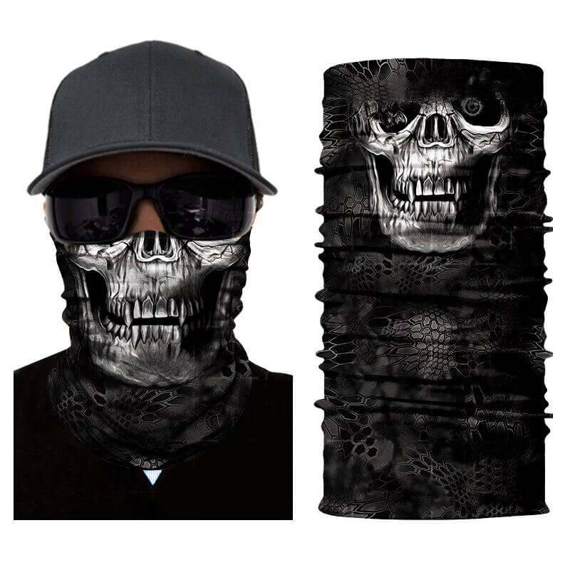 Magic Scarf-Balaclava for Neck / Ghost Skull Face Cover / Biker Bandanas Headwear #3 - HARD'N'HEAVY