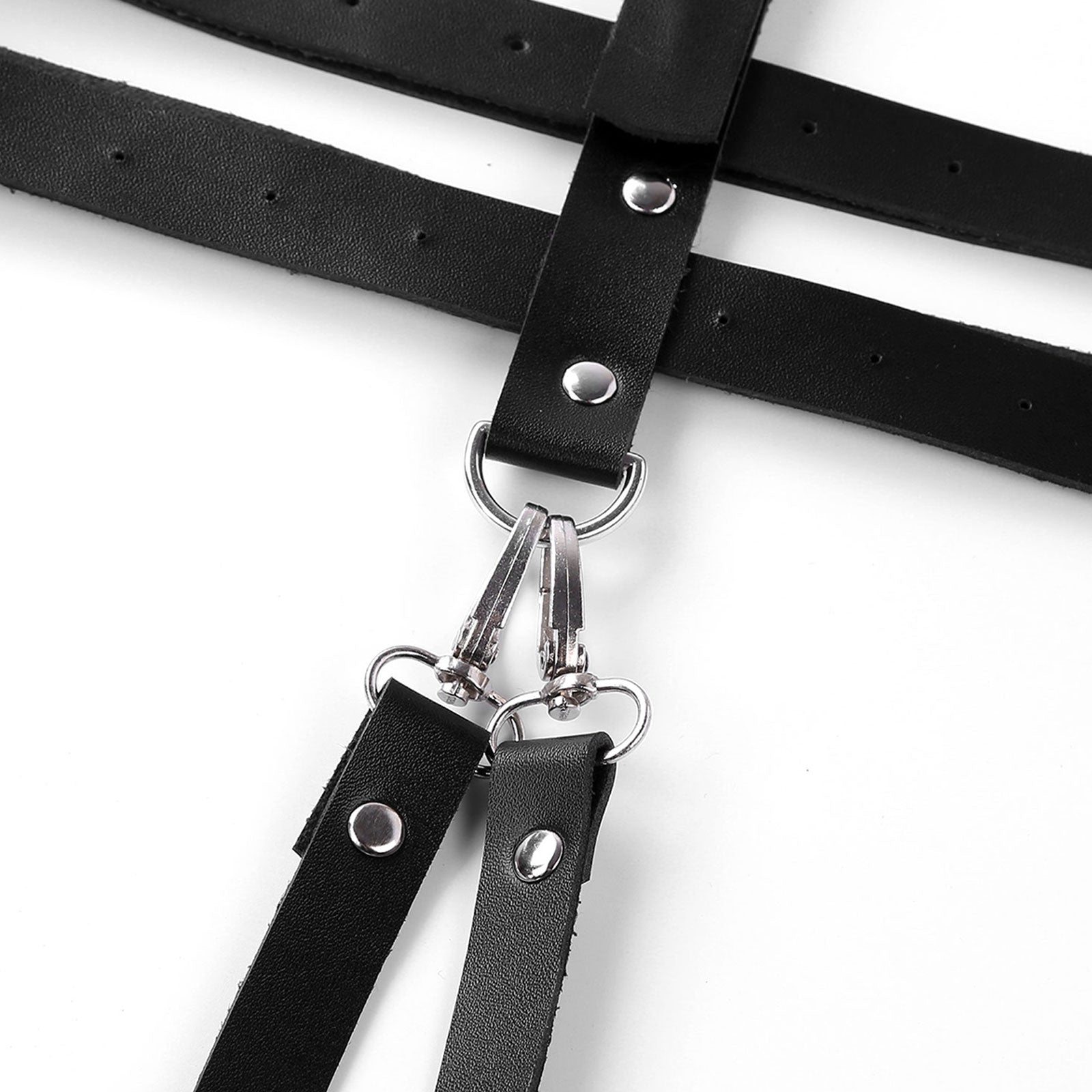 Male Body Harness / Faux Leather Body Chest Harness Costumes with O-rings Buttons / Gothic Bondage - HARD'N'HEAVY