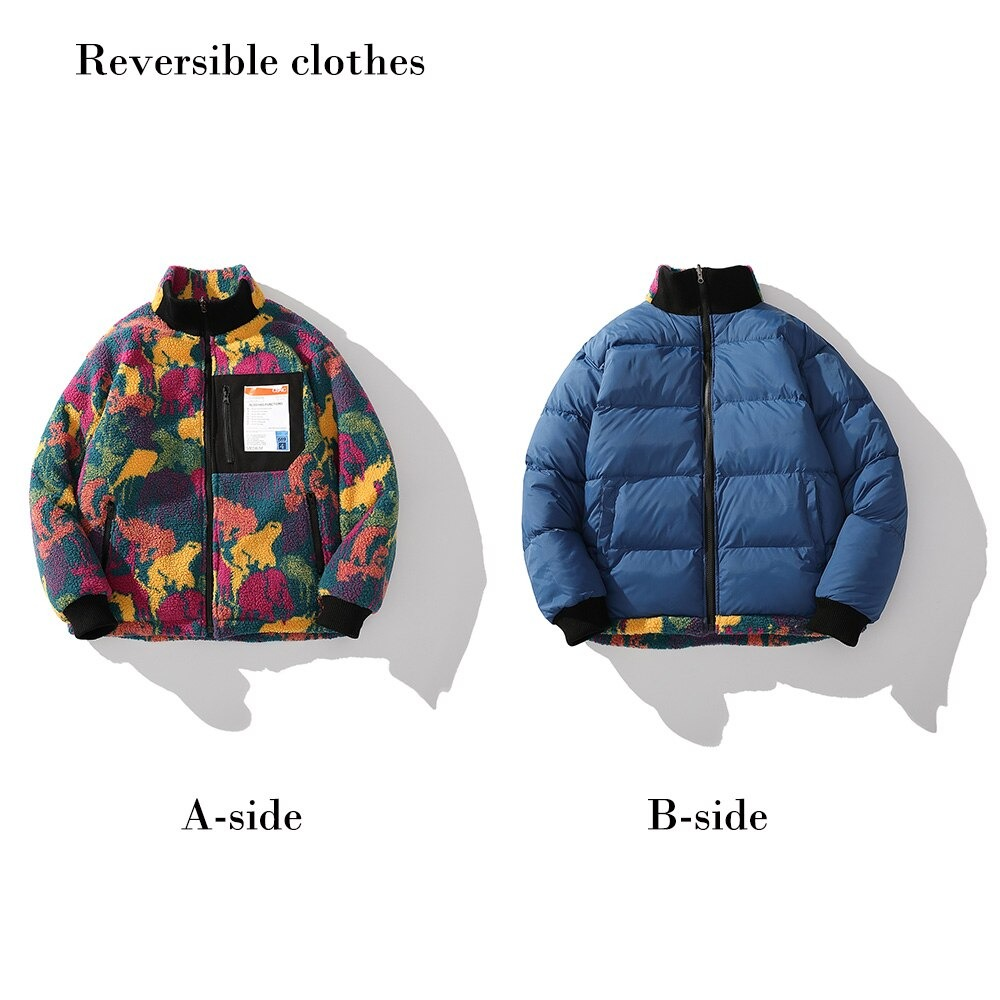 Male Colorful Double-Sided Wearable Jackets / Casual Warm Jackets for Men - HARD'N'HEAVY