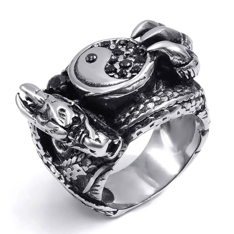 Male Dragon Claw 316L Stainless Steel Biker Ring / Alternative Fashion Jewelry for Men - HARD'N'HEAVY