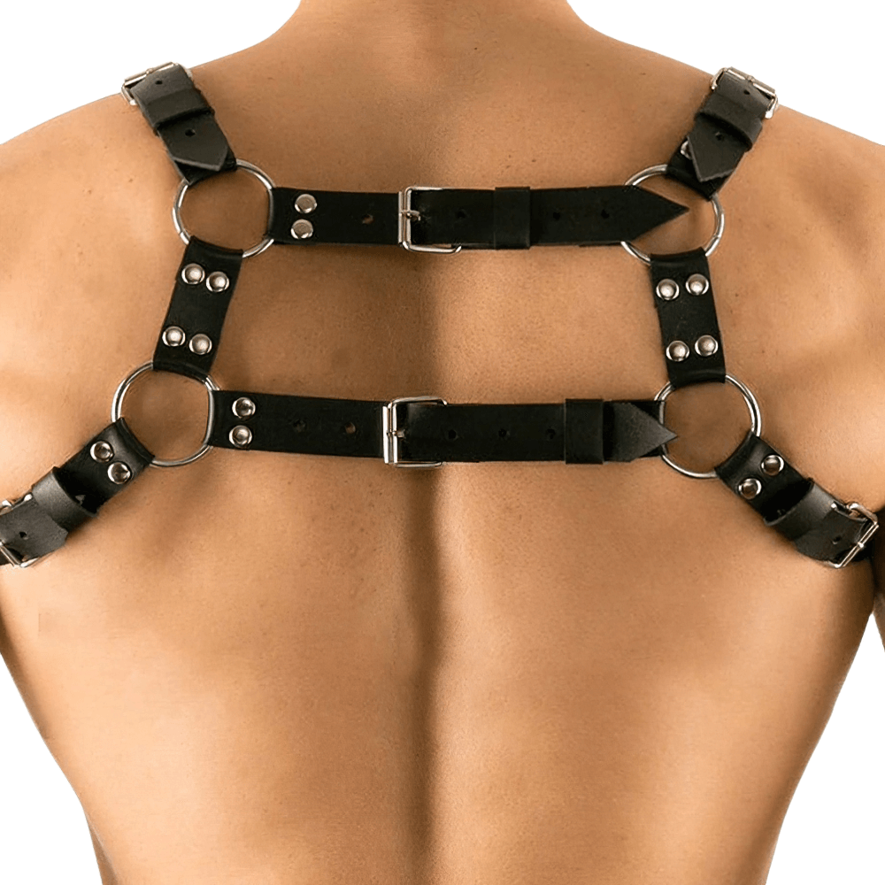 Male Fetish Adjustable Body Harness / Gothic PU Leather Belts for Men / Punk BDSM Accessories - HARD'N'HEAVY