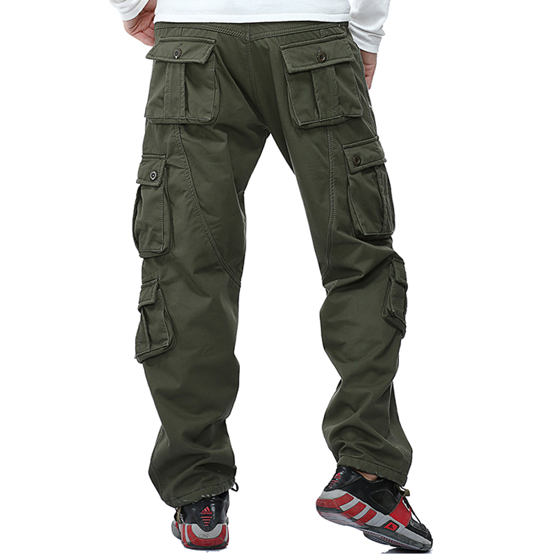 Men's military cargo pants with multiple pockets, perfect for casual wear and outdoor activities.