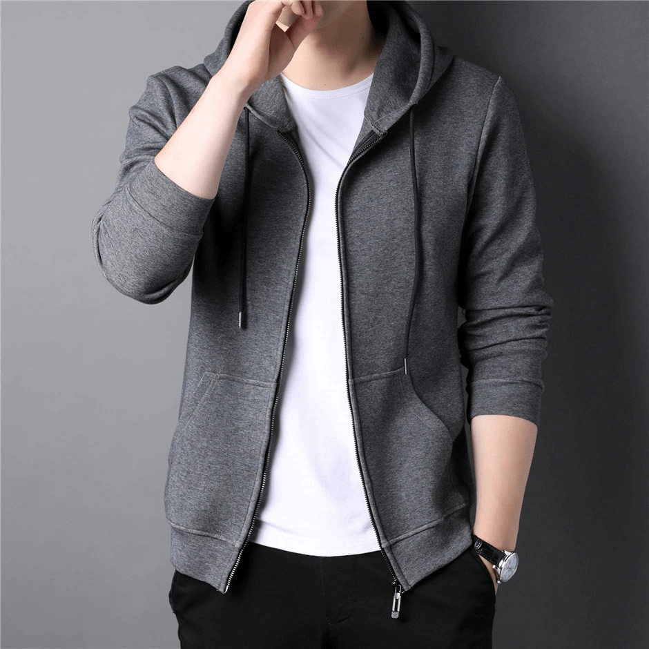 Male Soft Zipper Hoodies / Fashion Cotton Hoodies for Men / Alternative Clothing
