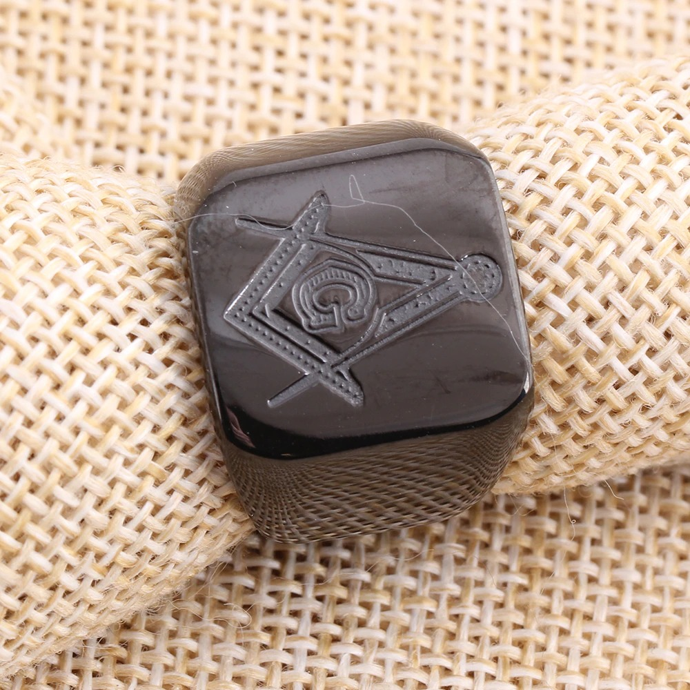 Unisex Masonic stainless steel signet ring featuring a geometric design, perfect for punk jewelry enthusiasts.