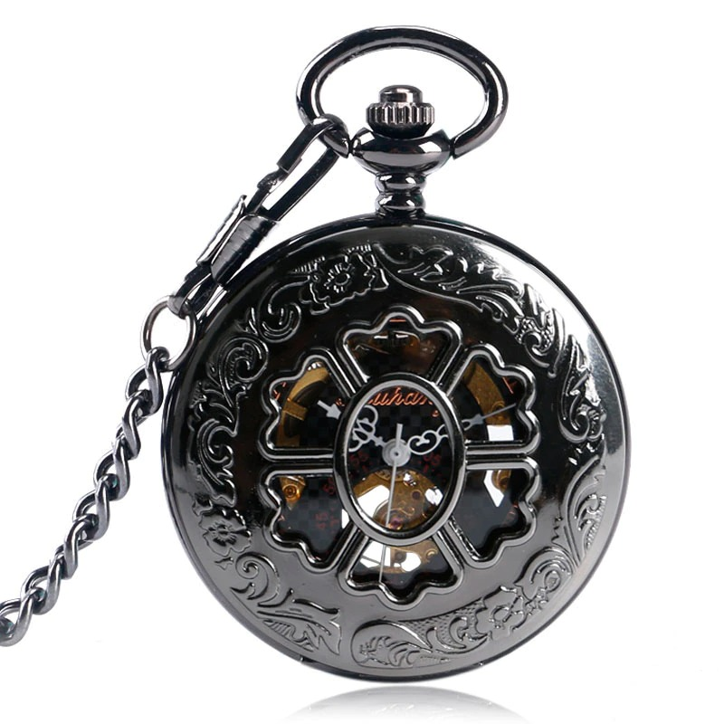 Mechanical Pocket Watch with Beautiful Flower / Luxury Vintage Pendant for Men and Women - HARD'N'HEAVY