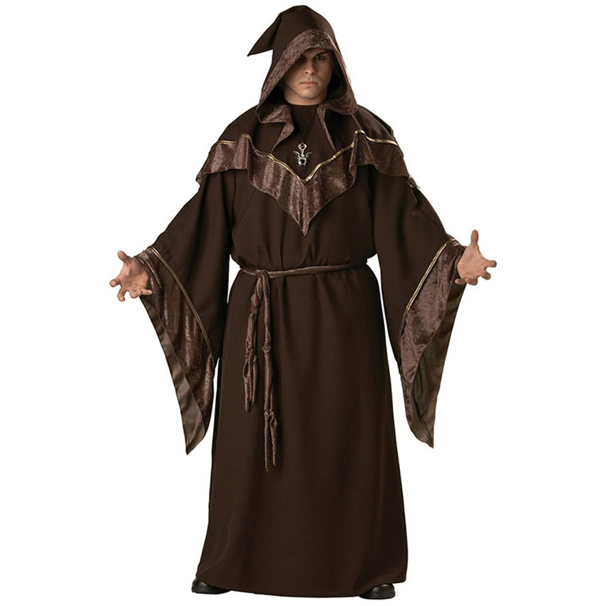 Costume de Magicien pour Halloween, Cosplay Médiéval, Robe de