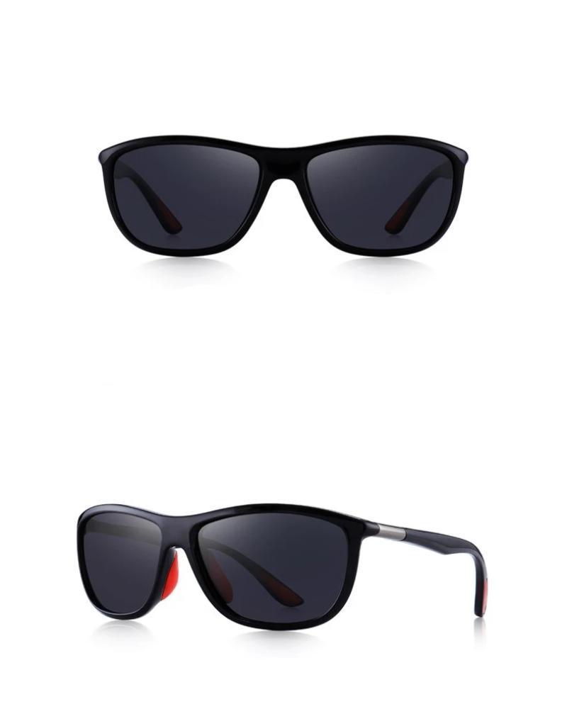 Men's HD polarized sunglasses with mirrored lenses, perfect for fishing and stylish outdoor activities, UV400 protection.