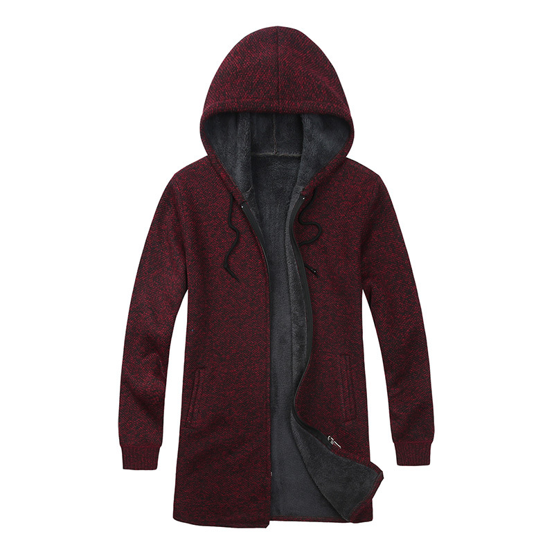 Men Knitting Cardigan Sweaters / Winter Velvet High-Quality Trench Clothing in Grunge Style - HARD'N'HEAVY