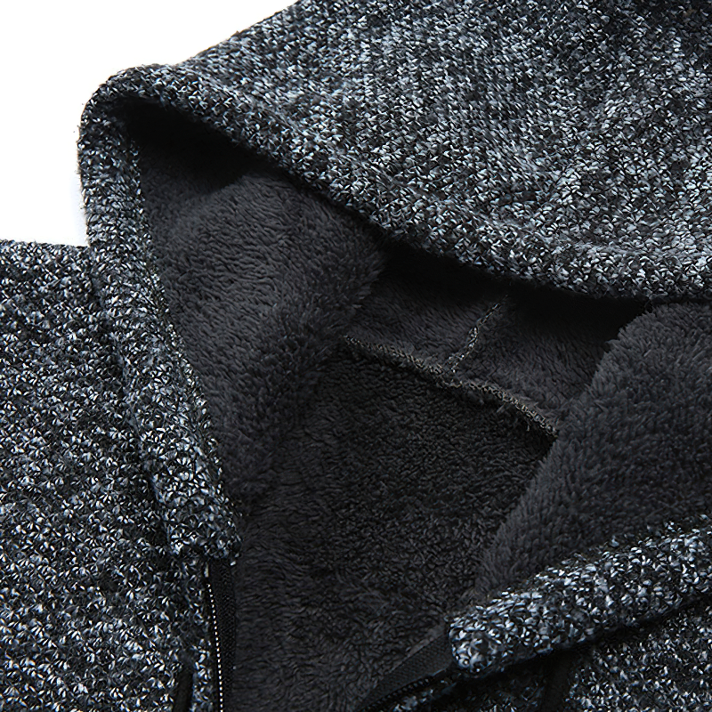Men Knitting Cardigan Sweaters / Winter Velvet High-Quality Trench Clothing in Grunge Style - HARD'N'HEAVY