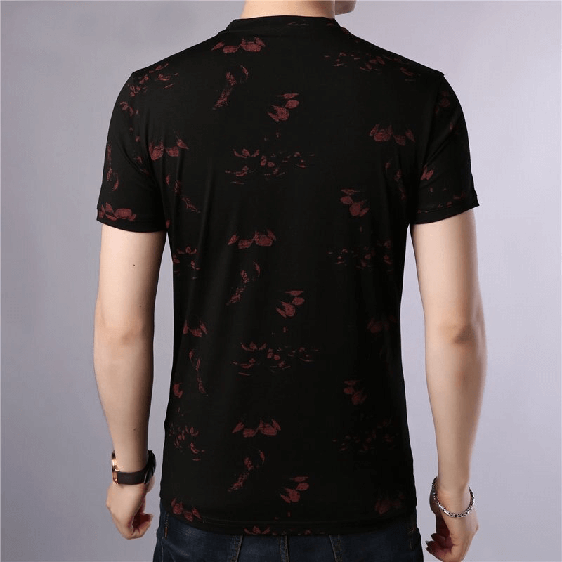 Men's Graphic Tees with Abstract Floral Pattern / Male O-neck T-shirt / Cool Streetwear for Men