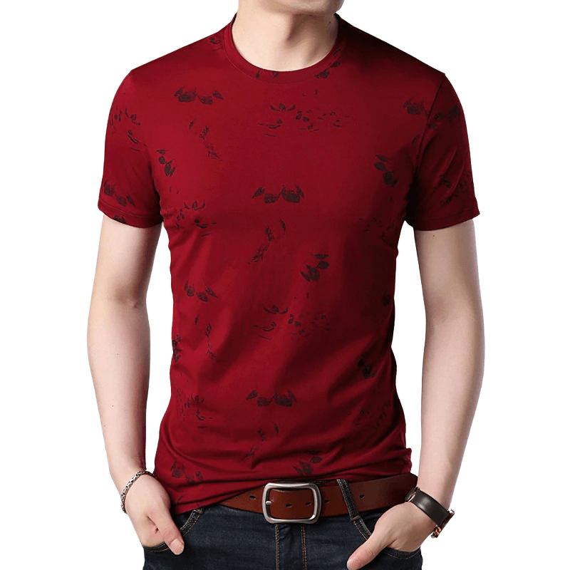 Men's Graphic Tees with Abstract Floral Pattern / Male O-neck T-shirt / Cool Streetwear for Men