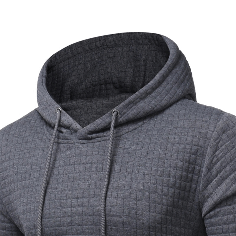 Men's long sleeve gray hoodie, stylish and comfortable aesthetic casual wear, perfect for any occasion.