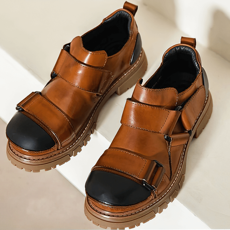 Men's Luxury Genuine Leather Shoes / Punk Rock Shoes with Non-Slip Rubber Platform