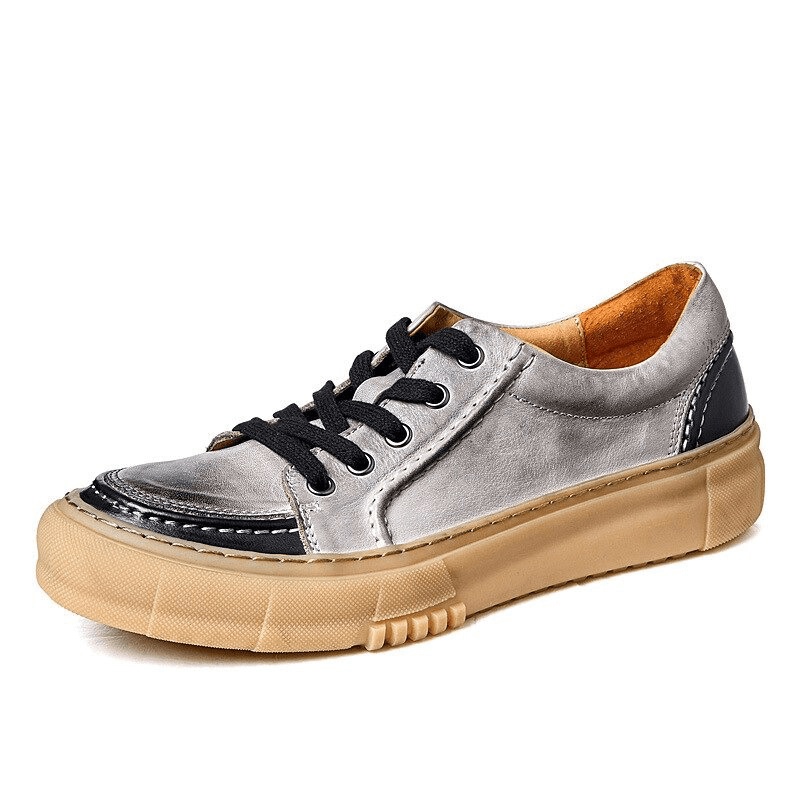 Men's Soft Sole Casual Leather Shoes / Retro Comfy Cowhide Sneakers / Alternative Fashion