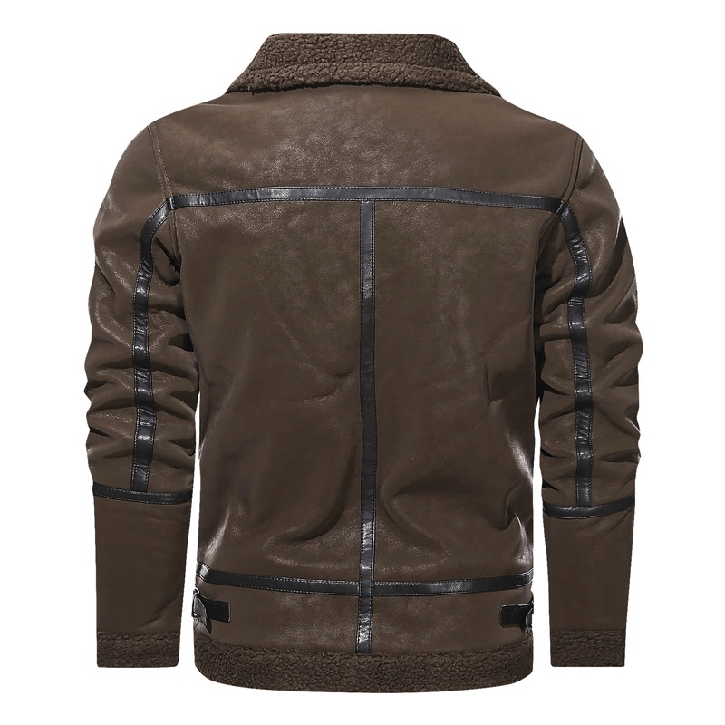 Men's Warm Zipper Leather Motorcycle Jackets / Vintage Fashion Outerwear