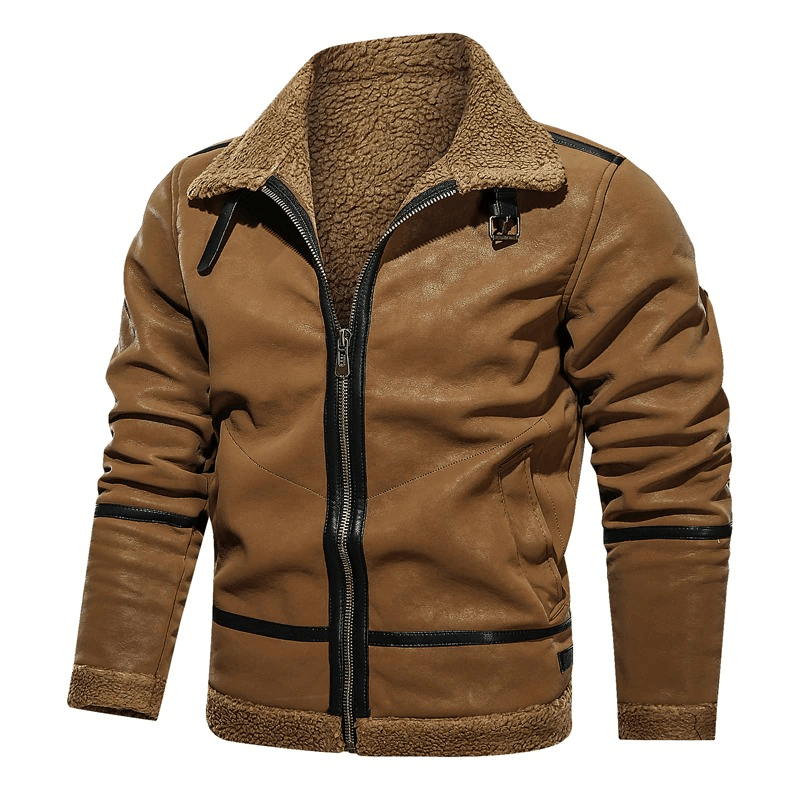 Men's Warm Zipper Leather Motorcycle Jackets / Vintage Fashion Outerwear