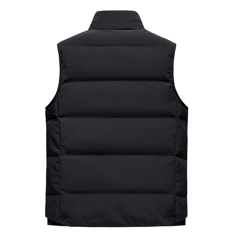 Men's Zipper Stand Collar Vest / Cotton-Padded Sleeveless Jackets / Male Fashion Outerwear