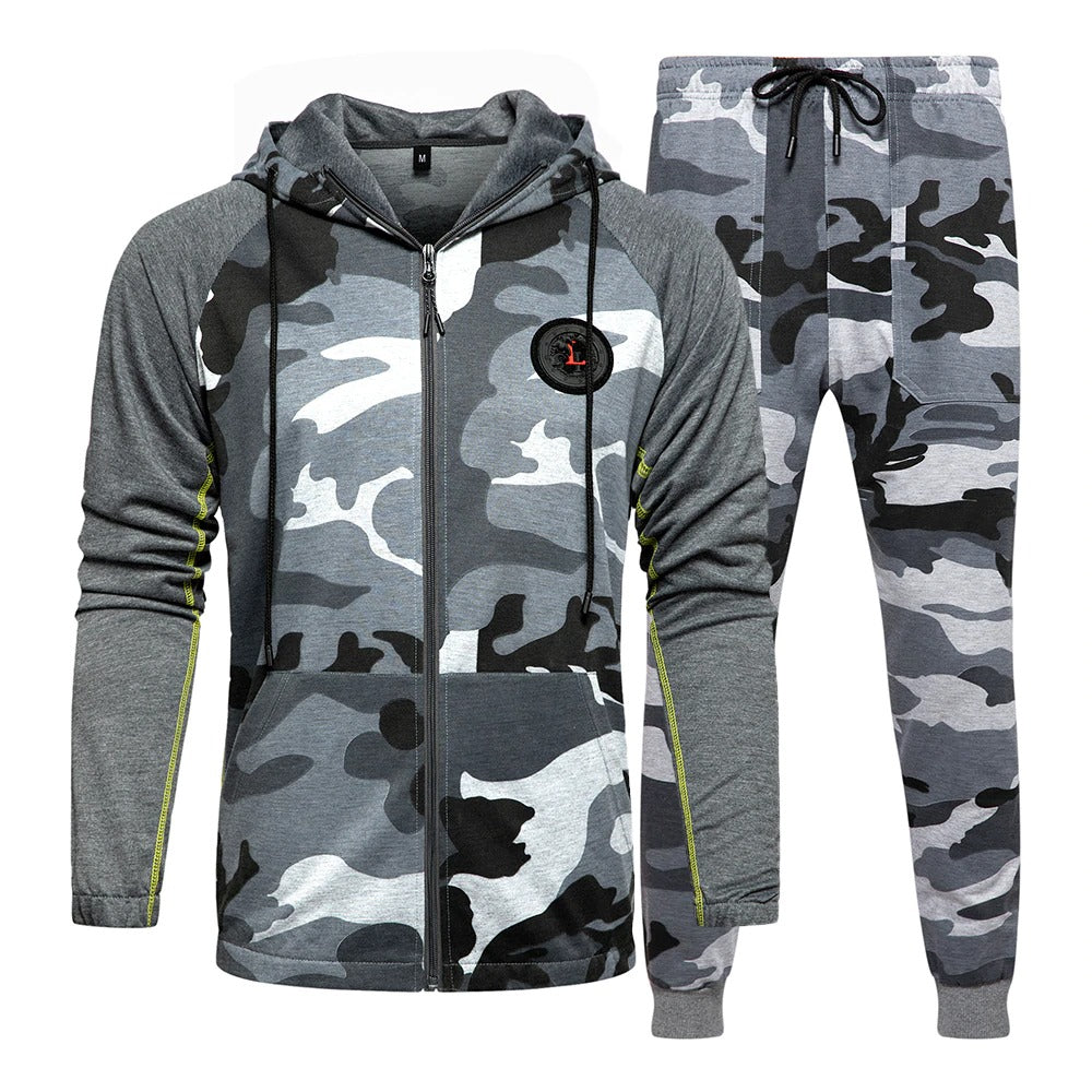 Men Set of Camouflage Tracksuit / Camo Jacket+Pants Set Men's Sportswear / Hooded Sweatshirt - HARD'N'HEAVY