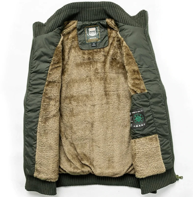 Warm men's fleece vest jacket interior view, featuring cozy lining and alternative fashion style.