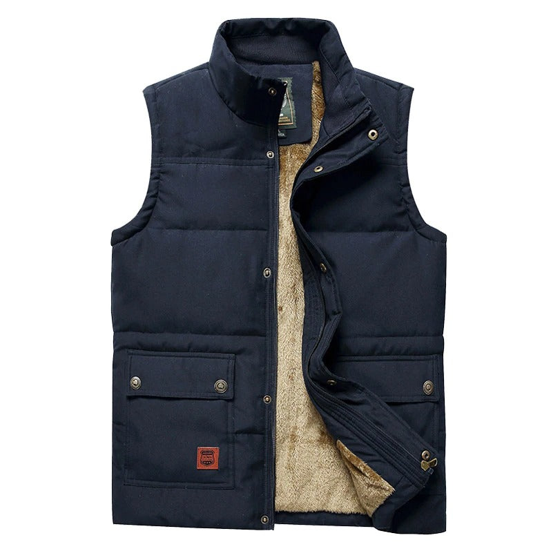 Warm mens vest jacket Rocker style Fleece Vest - Main Image