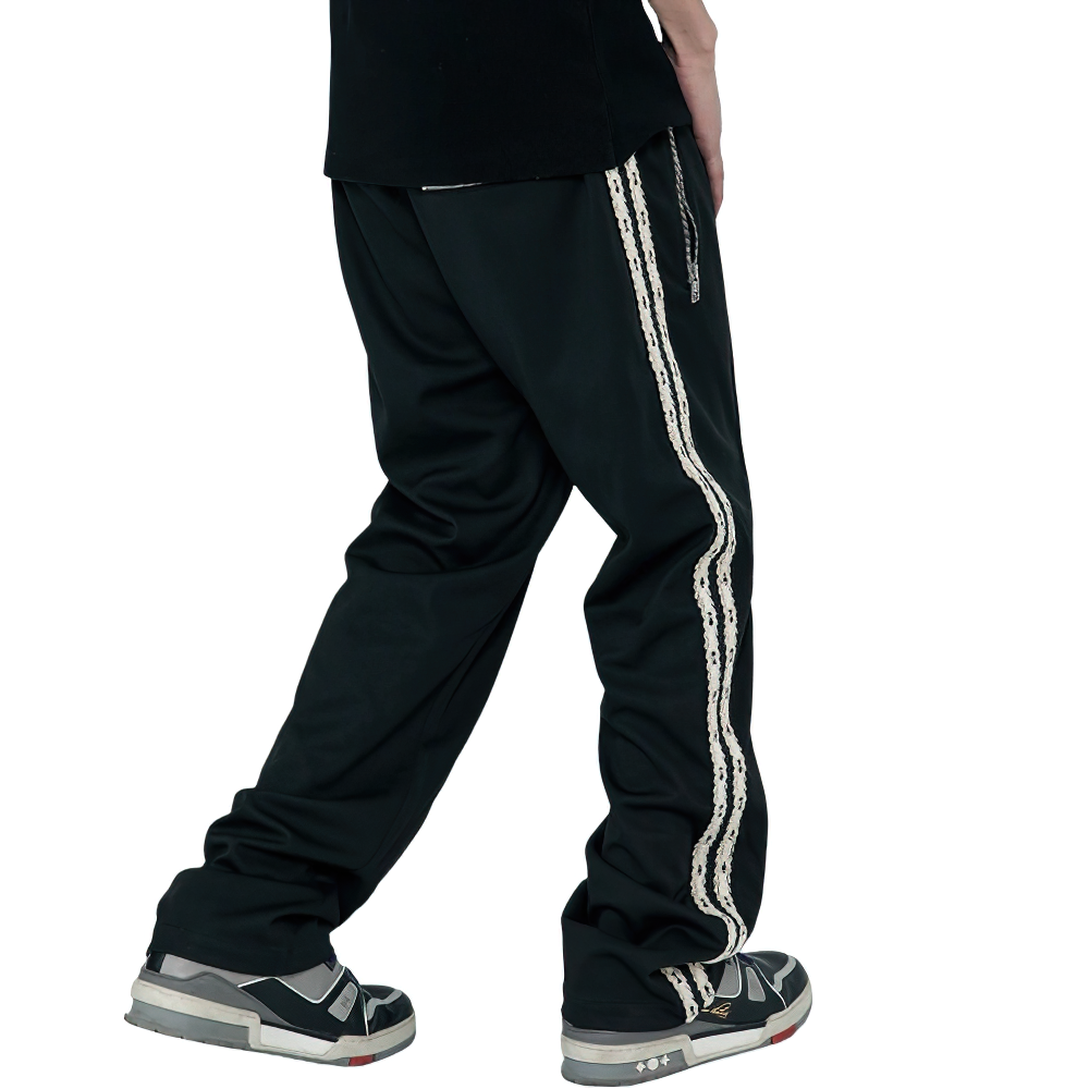 Men's Adjustable Elastic Waist Trousers / Male Casual Loose Sweatpant With Zip Pockets - HARD'N'HEAVY