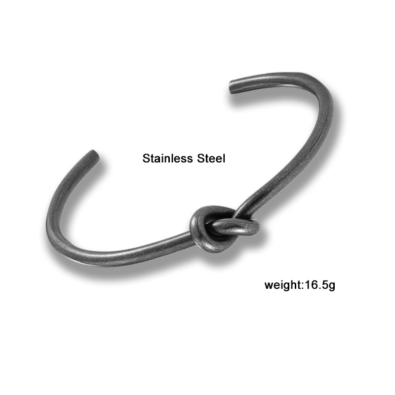 Men's alternative style bracelet made of durable stainless steel with a unique knot design, weight 16.5g.